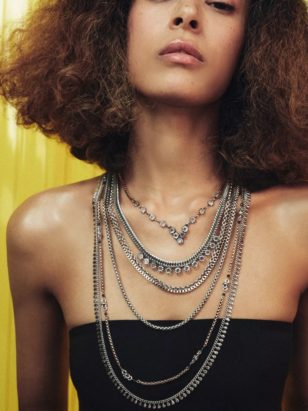 Zara Combined Beaded Shiny Necklace